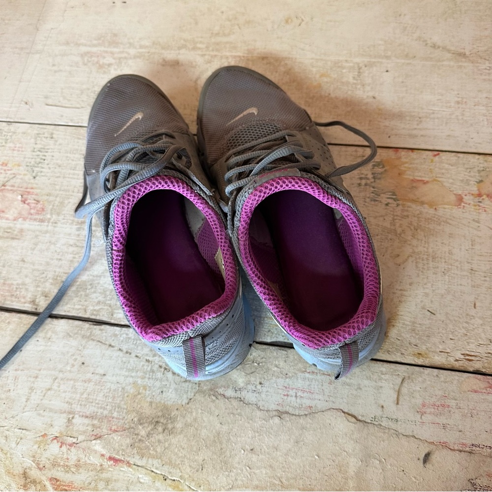 Nike Women's Gray and Purple Sneakers
